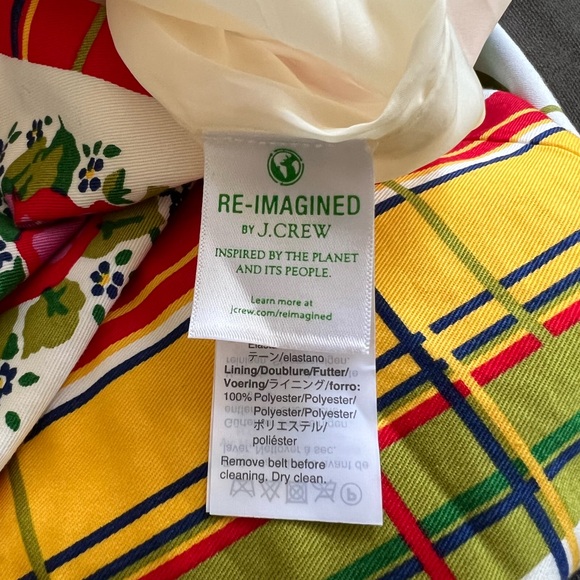 J.Crew Belted Bi-stretch Cotton Dress with a Beautiful Floral Border - Picture 11 of 11